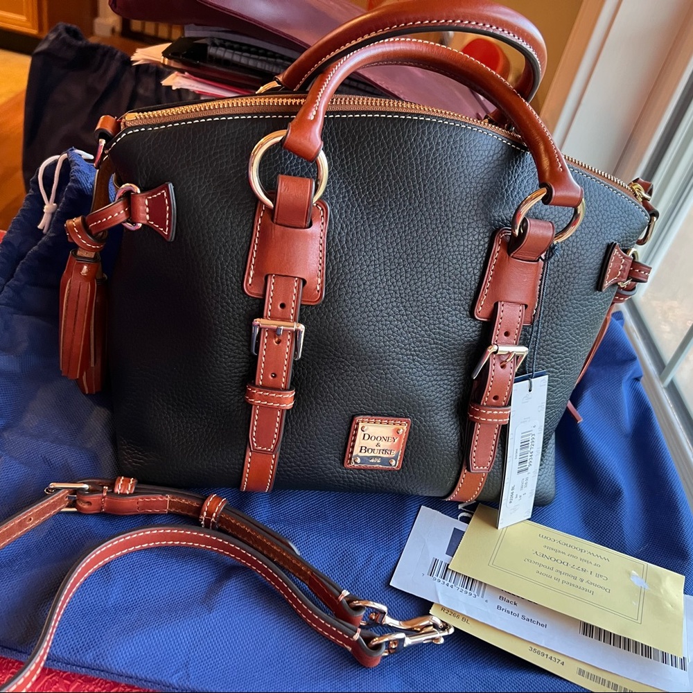 NWT Dooney and Bourke Pebble Leather Bristol in Black!